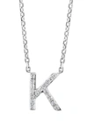 Effy Sterling Silver Pavé Diamond Initial Pendant Necklace In White-k