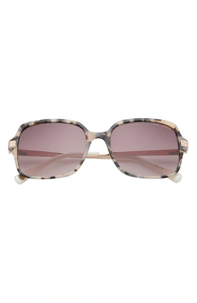 Ted Baker 56mm Square Sunglasses In Ivory