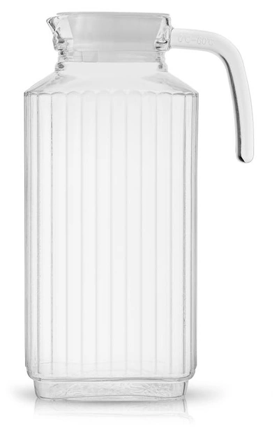 Joyjolt Glass Pitcher With Plastic Handle In Clear