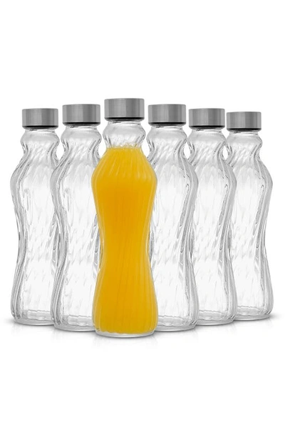 Joyjolt Spring Fluted Glass Bottles In Clear