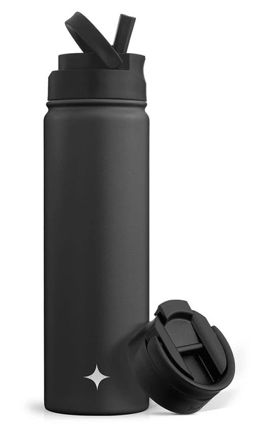 Joyjolt Stainless Steel Lidded Water Bottle In Black