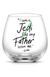 Joyjolt Set Of 2 Star Wars™ Luke Skywalker™ Crystal Stemless Glasses In Clear/ Green