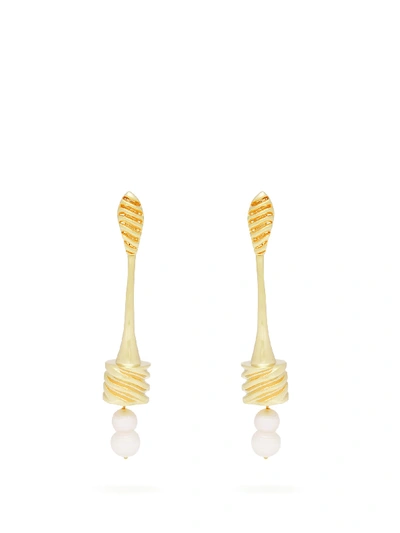 Alican Icoz X Attico X Alican Icoz 22kt Gold-plated Drop Earrings