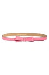 Kate Spade Bow Belt With Spade In Pale Peach