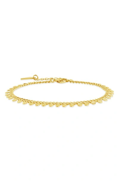 Sterling Forever Disc Charm Bracelet In Gold