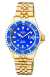Gevril Wall Street Gmt Bracelet Watch, 43mm In Gold/ Blue