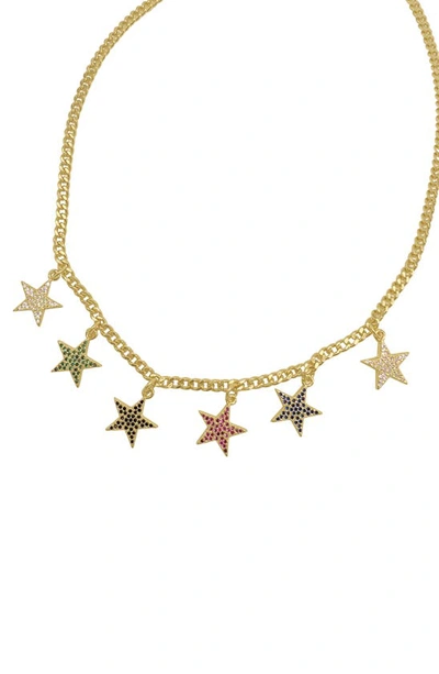 Adornia Pavé Star Curb Chain Necklace In Gold
