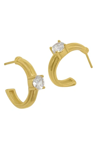 Adornia Cubic Zirconia Hoop Earrings In Gold