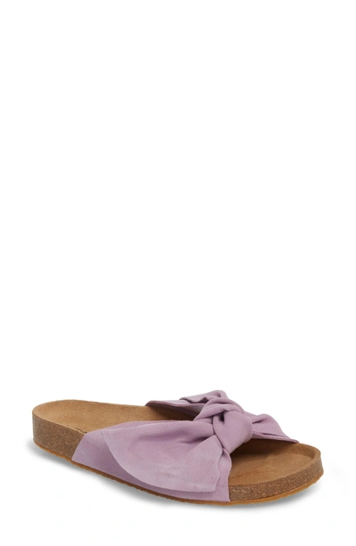 Jeffrey Campbell Sunmist Knotted Slide In Lilac Suede