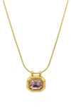 Adornia Water Resistant Octagon Necklace In Pink