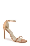 Stuart Weitzman Nudistsong Ankle Strap Sandal In Beige Glass