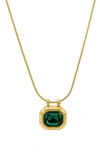 Adornia Water Resistant Octagon Necklace In Green