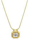 Adornia Water Resistant Octagon Necklace In Gold