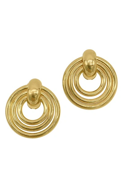 Adornia 14k Gold Plate Doorknob Stud Earrings