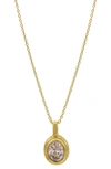 Adornia Water Resistant Oval Pendant Necklace In Gold