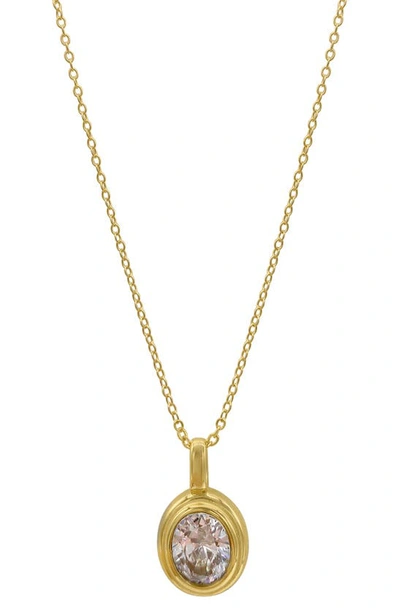 Adornia Water Resistant Oval Pendant Necklace In Gold
