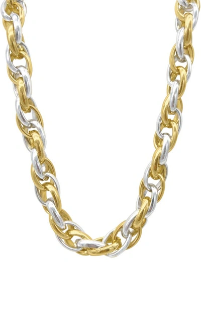 Adornia Two-tone Woven Chain Necklace In Gold