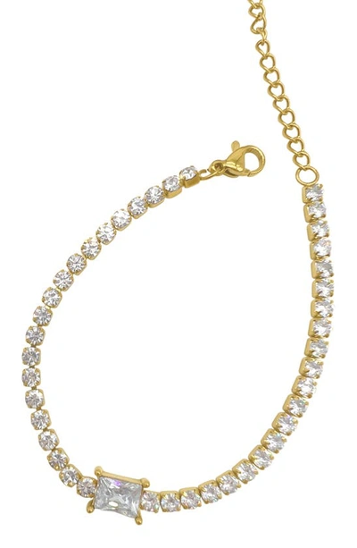 Adornia 14k Gold Plate Crystal Tennis Bracelet