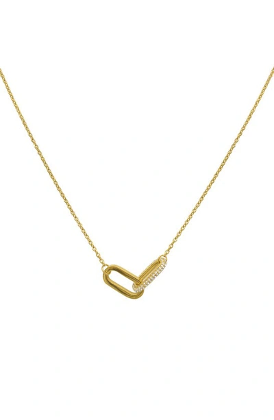 Adornia Pavé Link Pendant Necklace In Gold