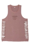 Alo Yoga Cut It Out Long Tank In Rose Water