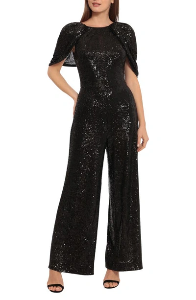 Maggy London Sequin Jumpsuit In Black