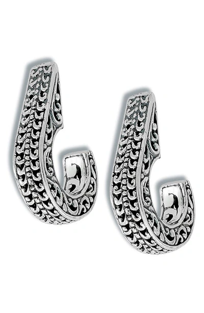 Samuel B. Sterling Silver J-shape Hoop Earrings