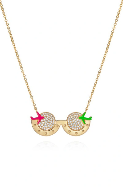 Nevernot Travel 14k Yellow Gold Diamond Necklace In Gold