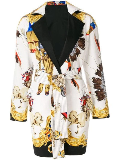 Versace Native American Baroque Belted Coat