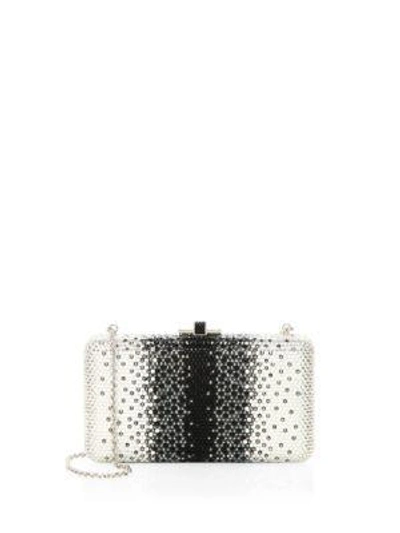 Judith Leiber Airstream Ombre Swarovski Crystal Clutch In Silver