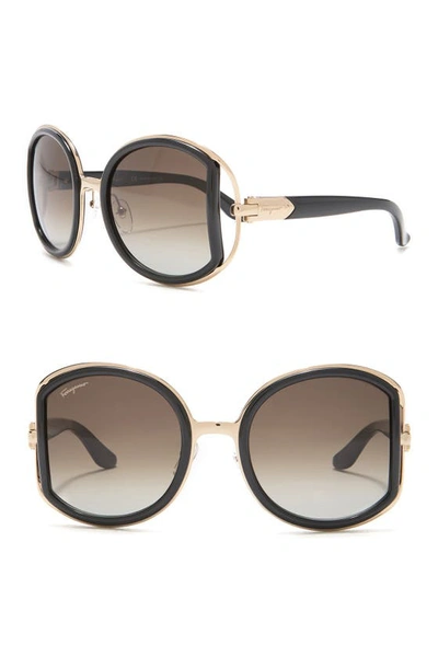 Ferragamo 52mm Oversized Sunglasses In Black