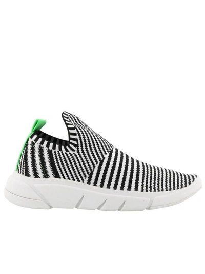 Kendall + Kylie Kendall+kylie Striped Pattern Slip-on Sneakers In Black/white/green