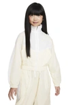 Nike Sportswear Big Kids' (girls') Woven Jacket In Coconut Milk/white/coconut Milk