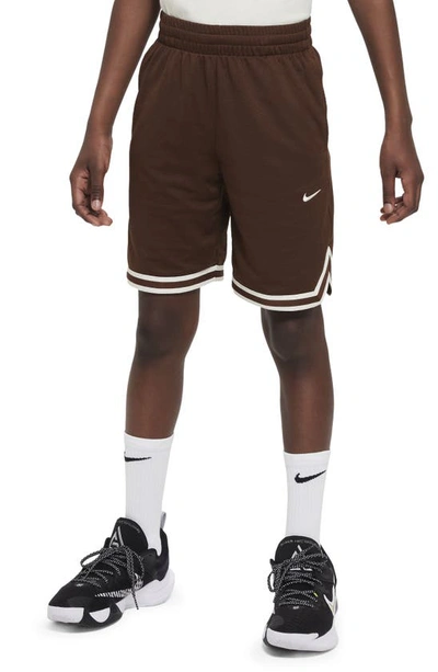 Nike Dri-fit Dna Big Kids' (boys') Basketball Shorts In Cacao Wow/coconut Milk