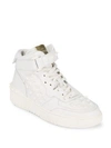 Valentino Leather Mid-top Sneakers In Bianco