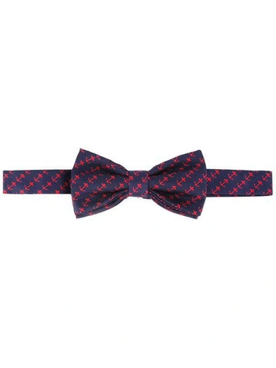 Fefè Glamour Pochette Anchor Print Bow Tie In Blue