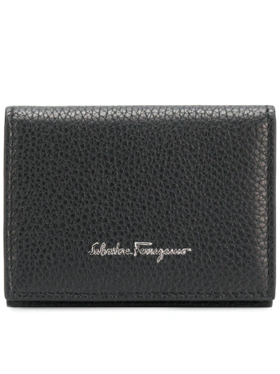Ferragamo Salvatore  Textured Logo Wallet - Black