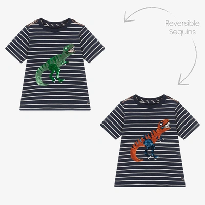Joules Kids' Boys Blue Cotton Dinosaur T-shirt