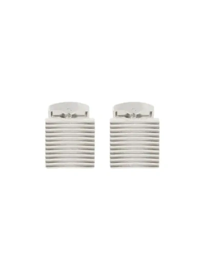 Tateossian Ribbed Cufflinks In Metallic
