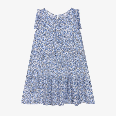 Ido Junior Kids'  Girls Blue Floral Viscose Dress