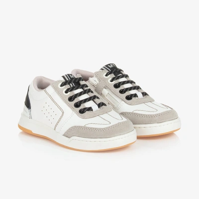 Mayoral Teen Boys White & Grey Leather Trainers