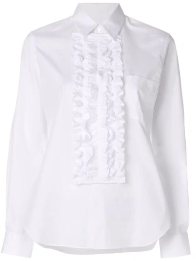 Comme Des Garçons Comme Des Garçons Frilled Bib Shirt In White