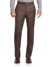 Saks Fifth Avenue Collection Wool Dress Pants In Brown