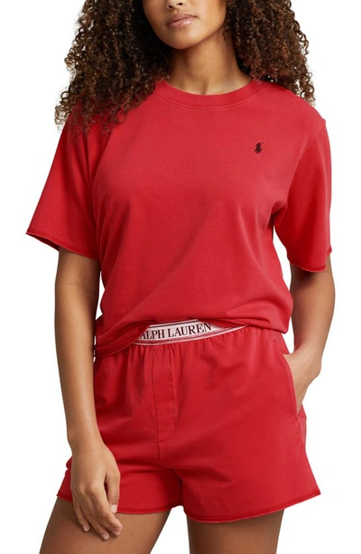 Polo Ralph Lauren Women's Club Terry 2-piece T-shirt & Shorts Set In Starboard Red