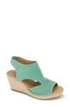 Gentle Souls By Kenneth Cole Cody Espadrille Wedge Sandal In Mint Suede