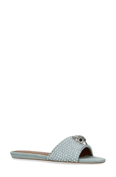 Kurt Geiger Women's Kensington Slip On Embellished Slide Sandals In Open Blue