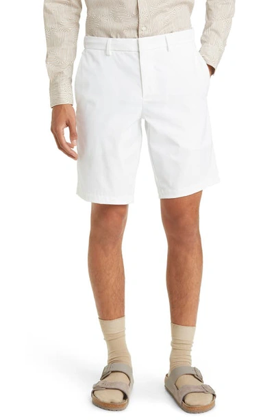 Hugo Boss Slice-short 10186371 Cotton Blend Solid Slim Fit 10 Shorts In White