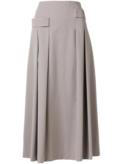 Lorena Antoniazzi Pleated Midi Skirt In Grey