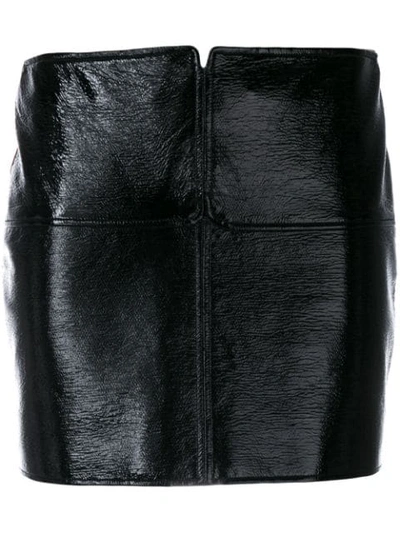 Courrèges Faux-leather Mini Skirt In Black
