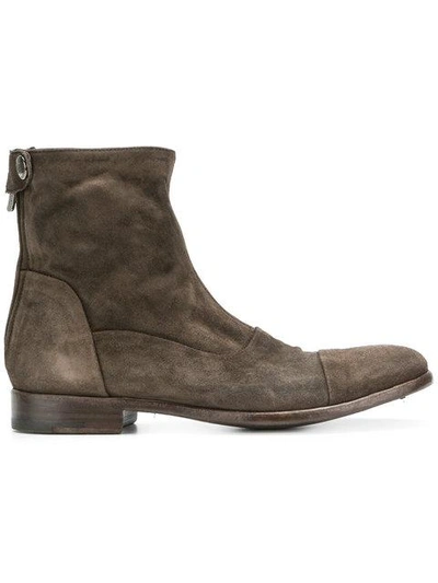 Alberto Fasciani Distressed Ankle Boots In Brown