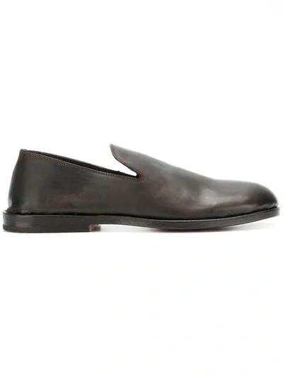 Measponte Notched Tongue Loafers In Brown